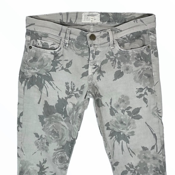Current/Elliott Grey Floral Stiletto Skinny Jeans Sz 28 - Picture 3 of 9